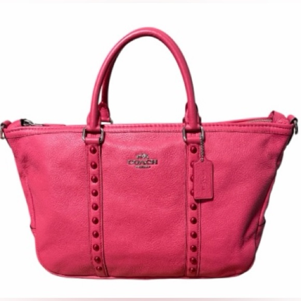 Coach Central Strawberry Leather Satchel Bag